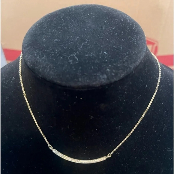 Banana Republic Factory New With Tags Diamond Encrusted Curved Bar Necklace - Picture 1 of 6